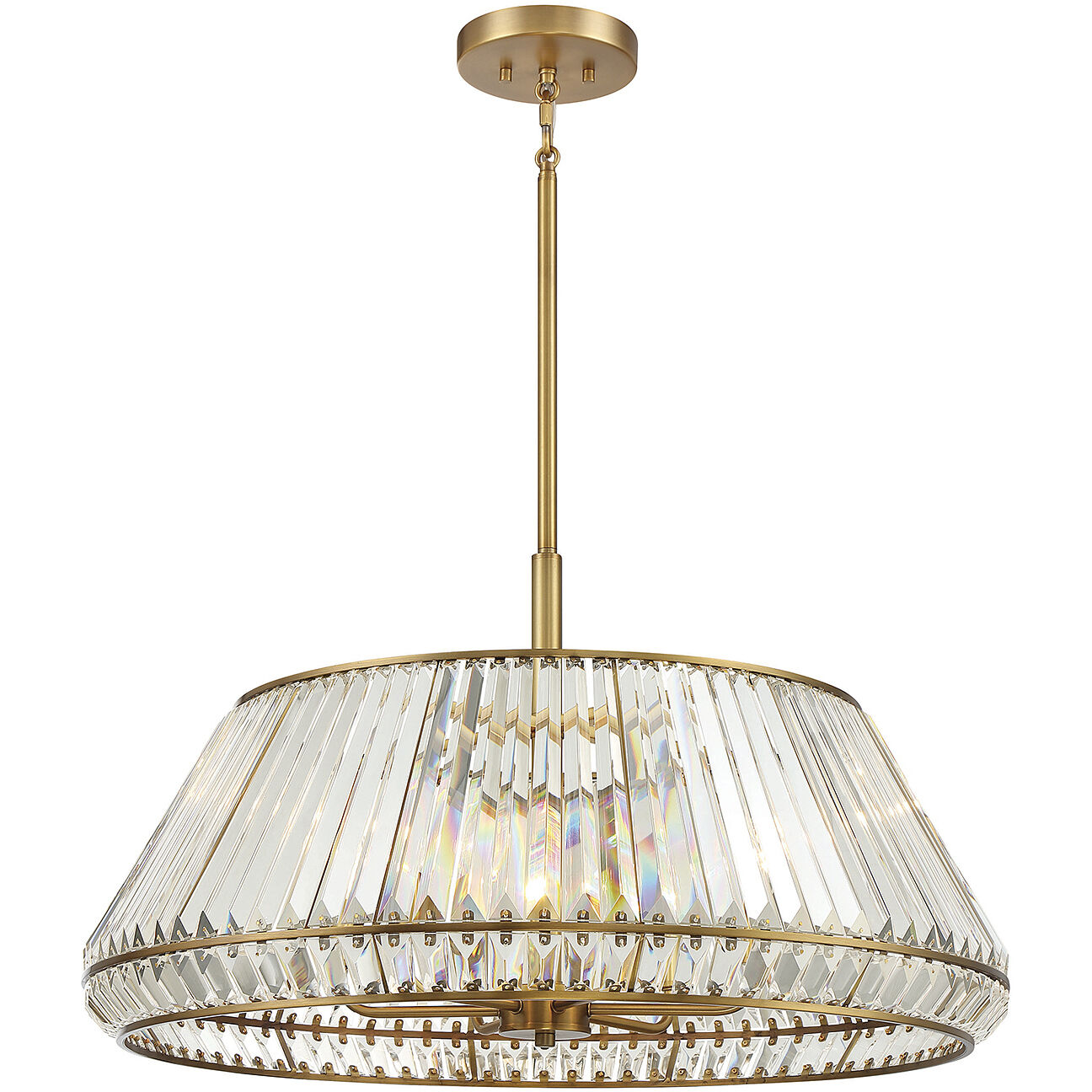 Pyramid 6 Light 29 inch Warm Brass Pendant Ceiling Light