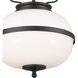 Homestead Opal 2 Light 12 inch Textured Black Pendant Ceiling Light, Opal