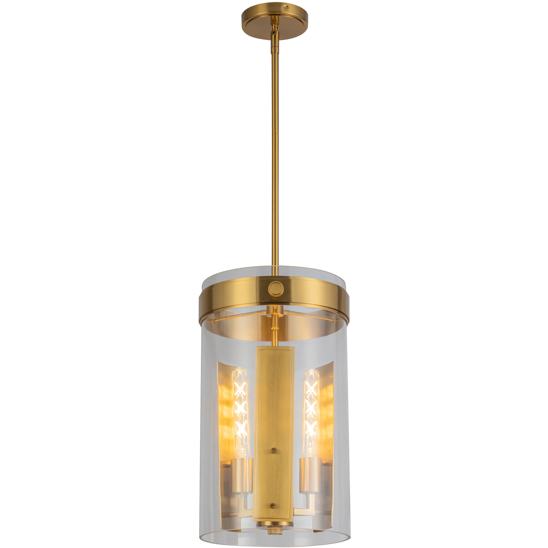 Dahlia 3 Light 10.25 inch Brushed Brass Pendant Ceiling Light