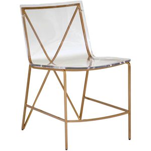 Johnson Antique Gold / Clear Acrylic Dining Chair
