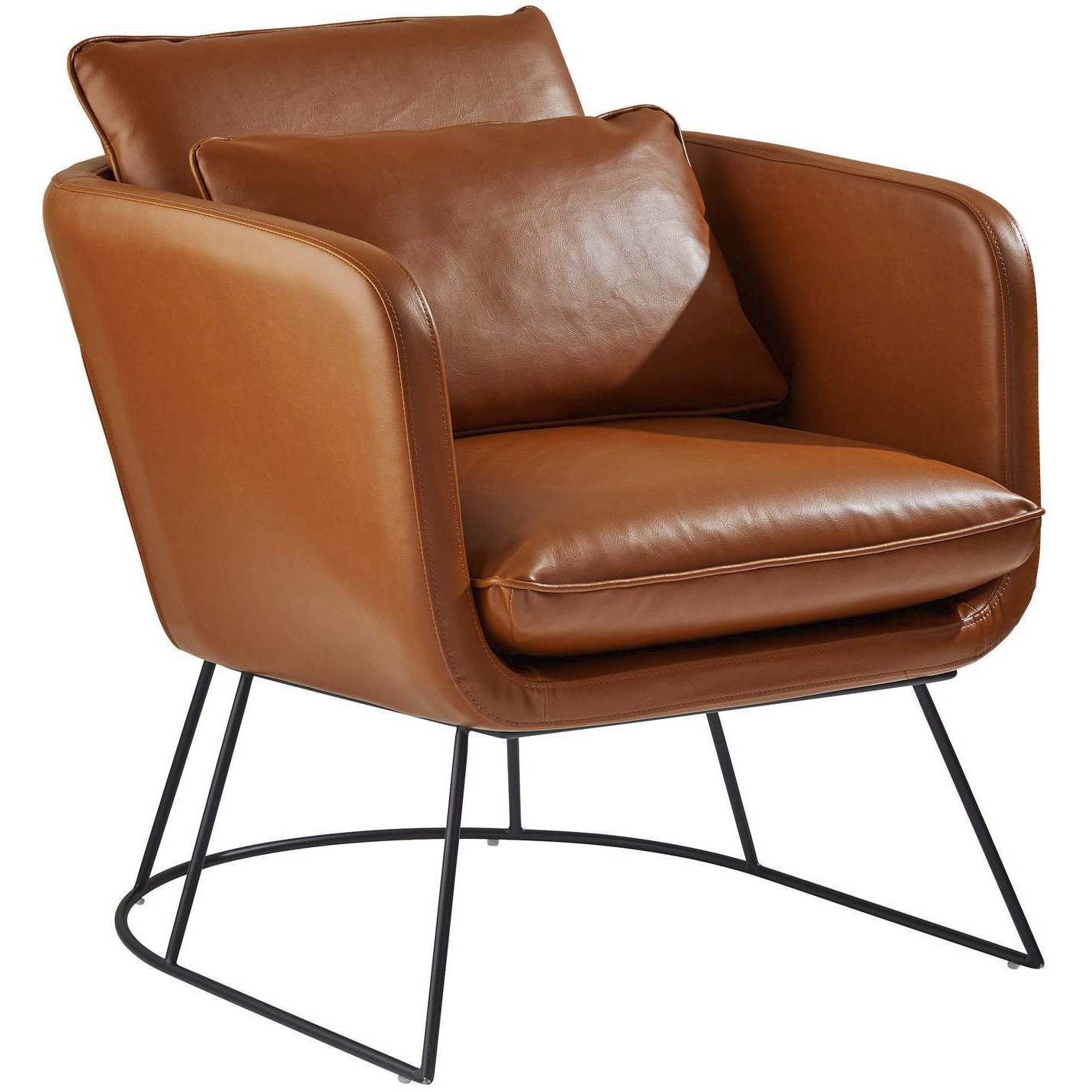 Camel brown leather sales chair