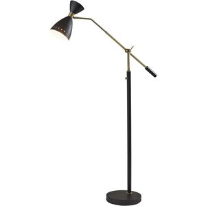 Oscar 66 inch 40.00 watt Black with Antique Brass Adjustable Floor Lamp Portable Light
