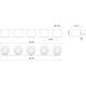 Willow 5 Light 39.38 inch Brushed Gold Bath Vanity Wall Light in Clear Glass