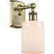 Ballston Hadley 1 Light 5 inch Antique Brass Sconce Wall Light in Incandescent, Matte White Glass, Ballston