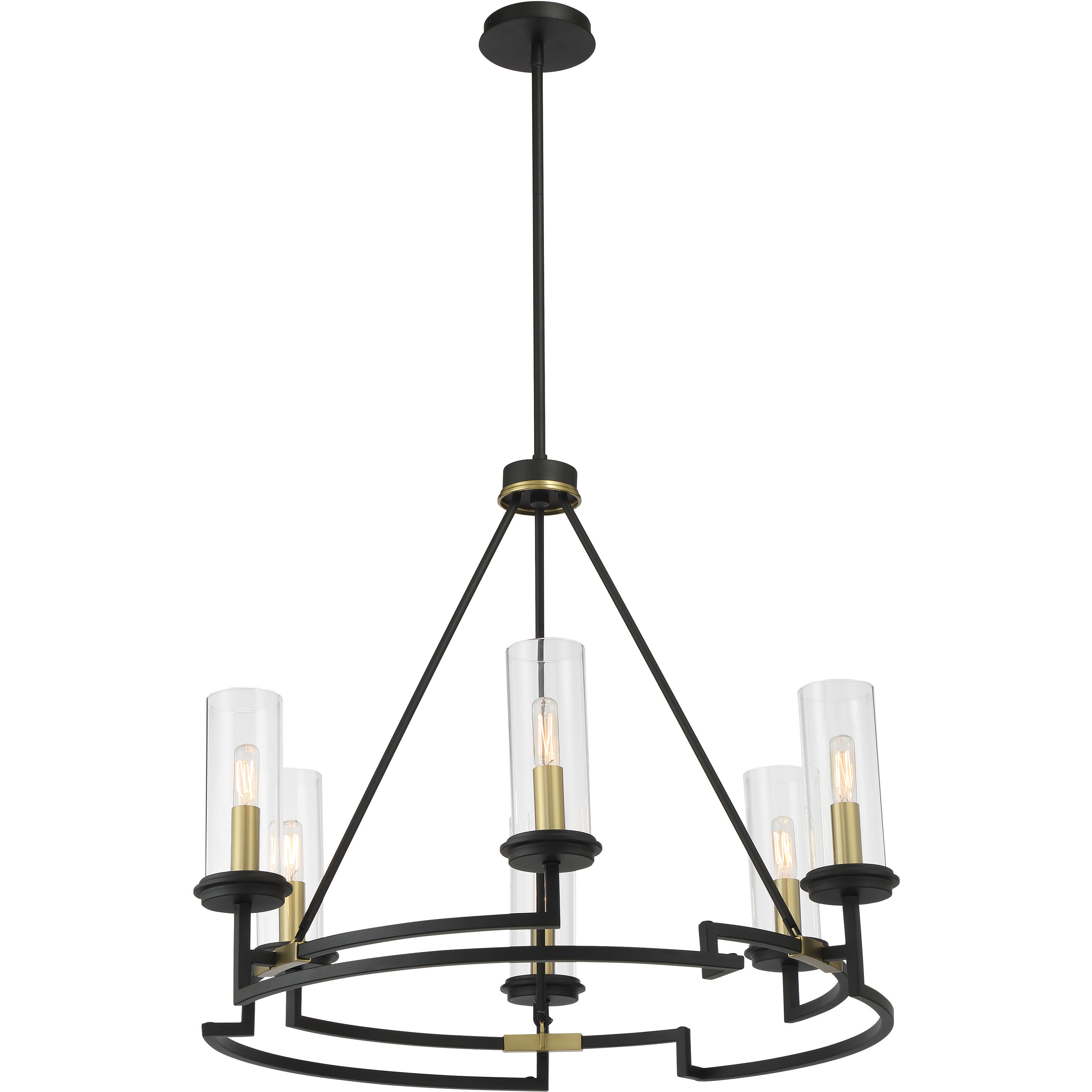 Hillstone 6 Light 30.25 inch Soft Brass And Sand Coal Chandelier Ceiling Light