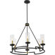 Hillstone 6 Light 30.25 inch Soft Brass And Sand Coal Chandelier Ceiling Light