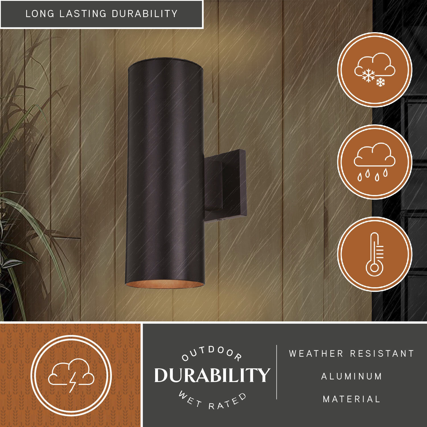 Chiasso LED 14.25 inch Deep Bronze Outdoor Wall