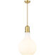 Amherst LED 13.75 inch Satin Gold Pendant Ceiling Light in Matte White Glass