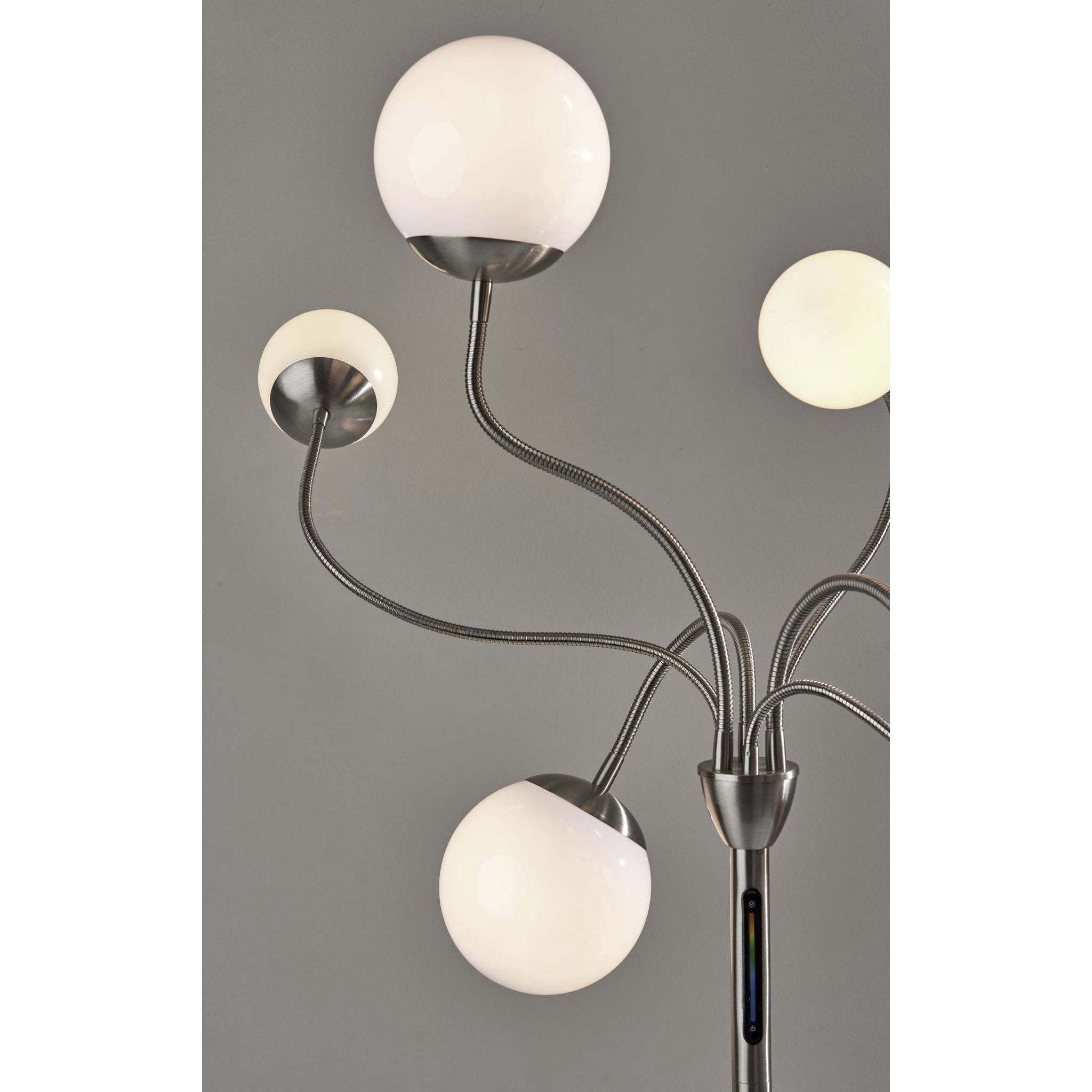 Phoebe 64 inch 2 watt Brushed Steel Floor Lamp Portable Light