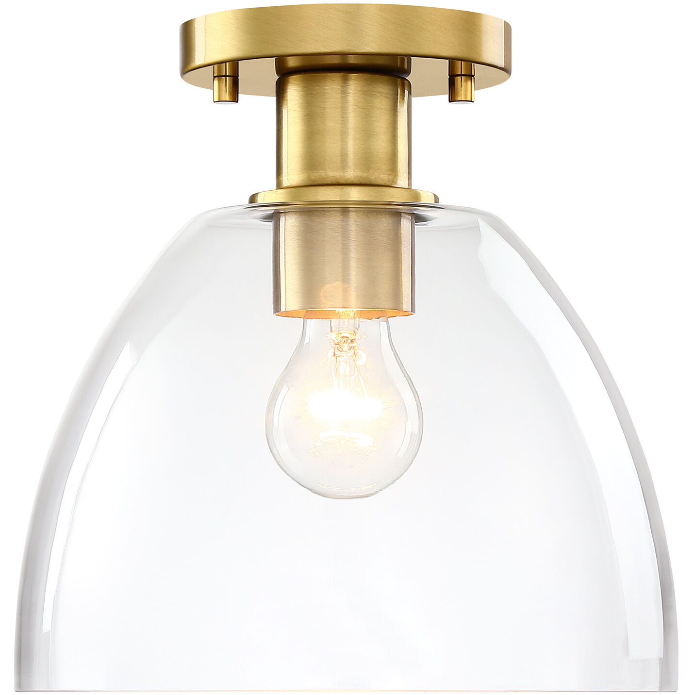 Indigo 1 Light 10 inch Brushed Gold Semi Flush Mount Ceiling Light