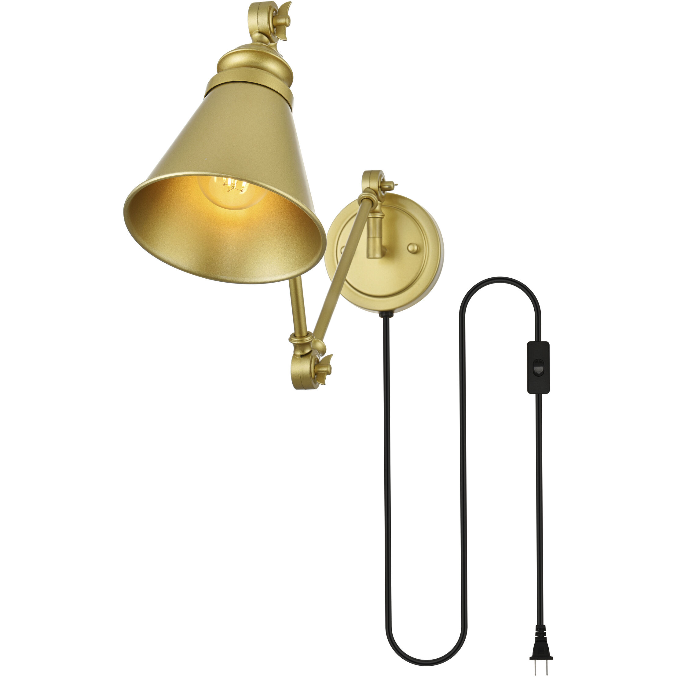Brass plug in wall lamp on sale