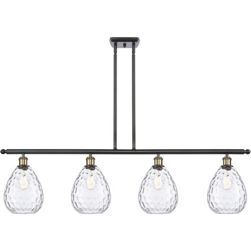 Ballston Large Waverly 4 Light 48 inch Black Antique Brass Island Light Ceiling Light, Ballston