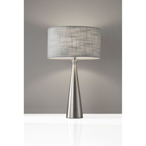 Linda 22 inch 100.00 watt Table Lamp Portable Light in Brushed Steel