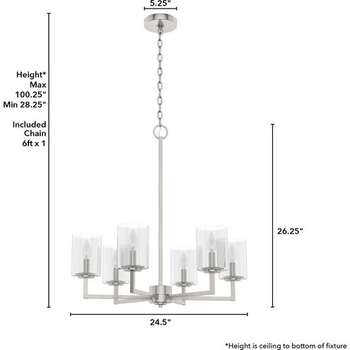 Kerrison 6 Light 24.5 inch Brushed Nickel Chandelier Ceiling Light