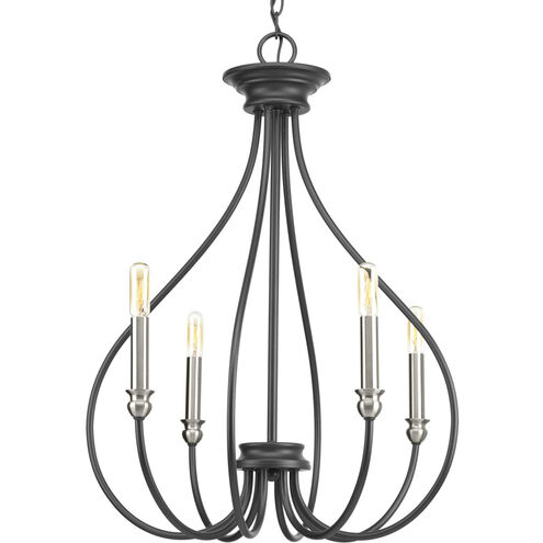 Whisp 4 Light 21 inch Graphite Chandelier Ceiling Light