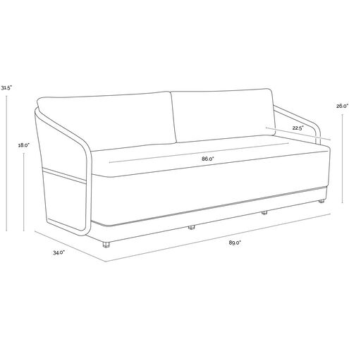 Allariz Warm Grey / Gracebay Light Grey Outdoor Sofa