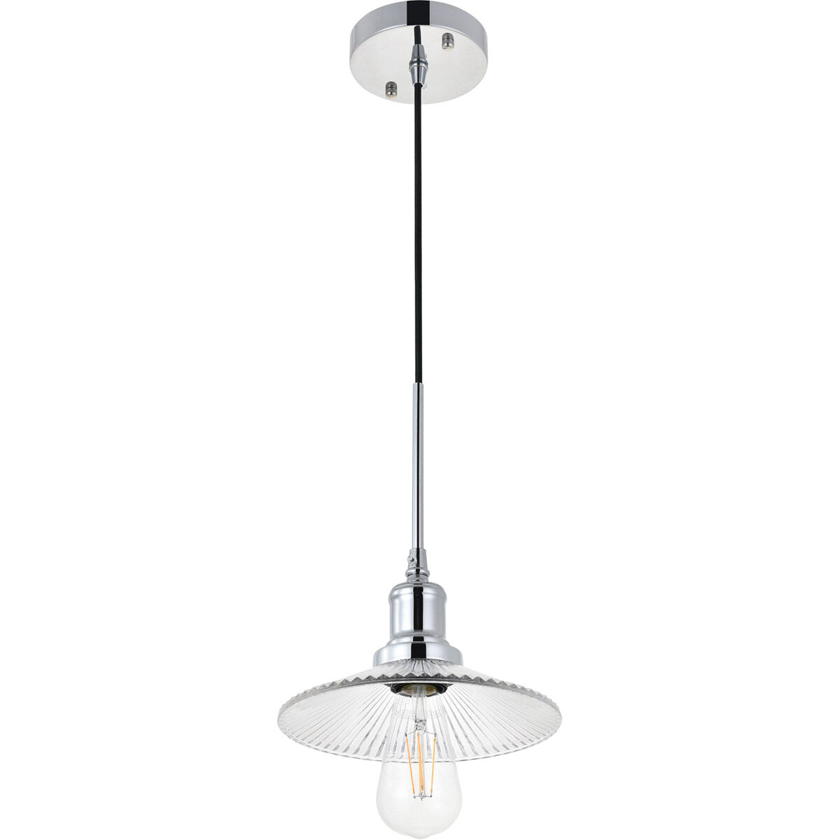 Waltz 1 Light 8.5 inch Chrome Pendant Ceiling Light
