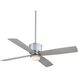 Strata 52 inch Galvanized with Silver Blades Outdoor Ceiling Fan