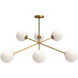Alora Mood Cassia 6 Light 39.5 inch Aged Gold/Opal Matte Glass Chandelier Ceiling Light in Matte Opal Glass