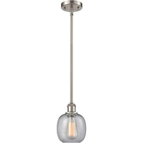 Ballston Belfast LED 6 inch Brushed Satin Nickel Pendant Ceiling Light in Seedy Glass, Ballston