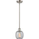 Ballston Belfast LED 6 inch Brushed Satin Nickel Pendant Ceiling Light in Seedy Glass, Ballston