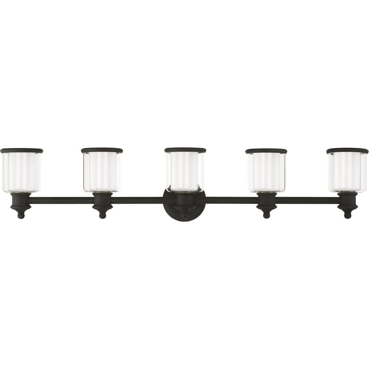 Middlebush 5 Light 46 inch Black Vanity Sconce Wall Light