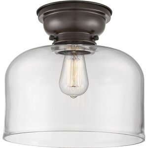 Aditi X-Large Bell 1 Light 12 inch Oil Rubbed Bronze Flush Mount Ceiling Light in Clear Glass, Aditi