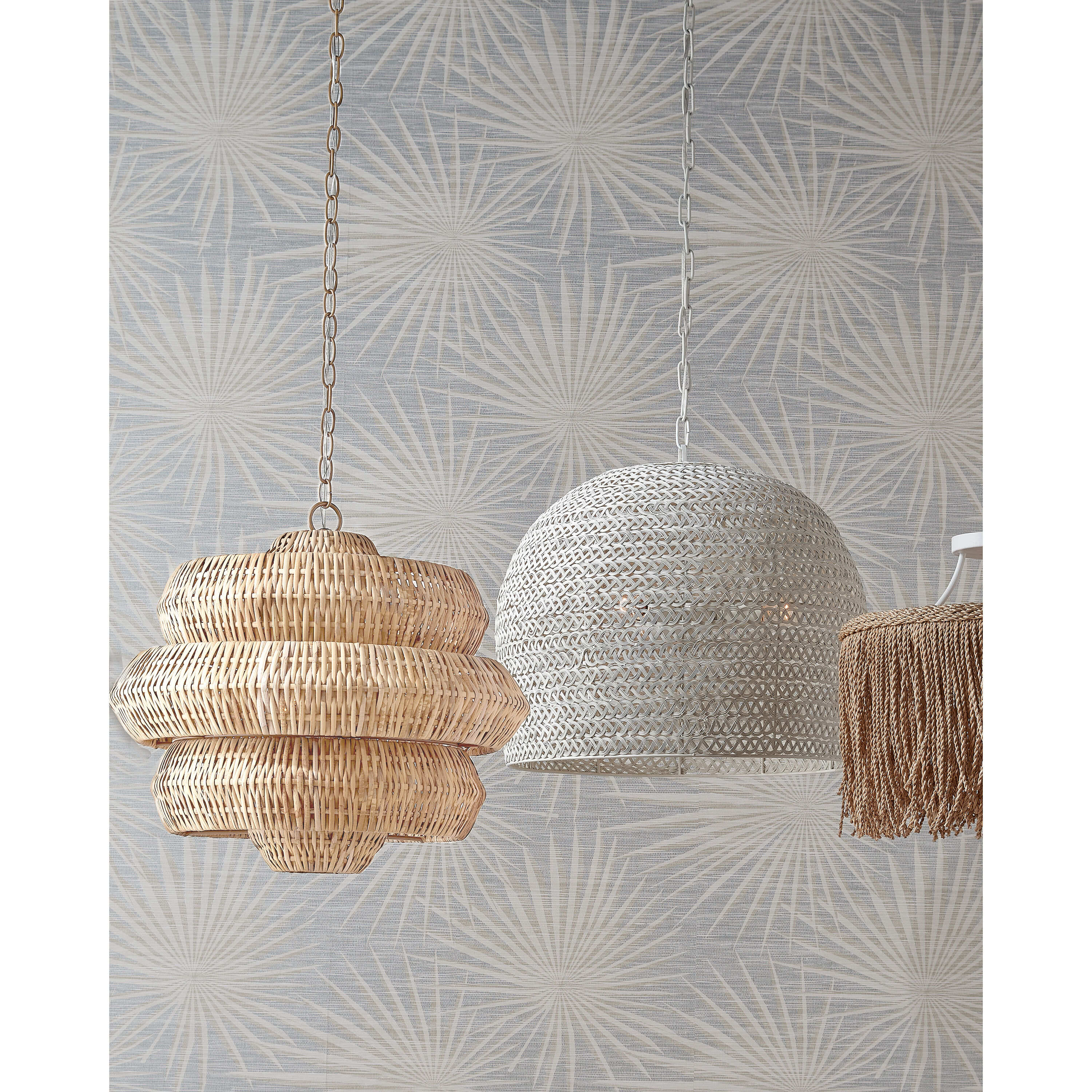 Antibes 3 Light 22.5 inch Bleached Natural/Snow White Chandelier Ceiling Light, Small