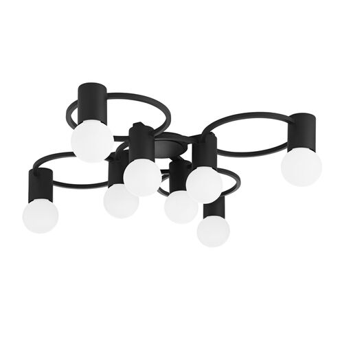 Hope 8 Light 28 inch Textured Black Semi Flush Ceiling Light