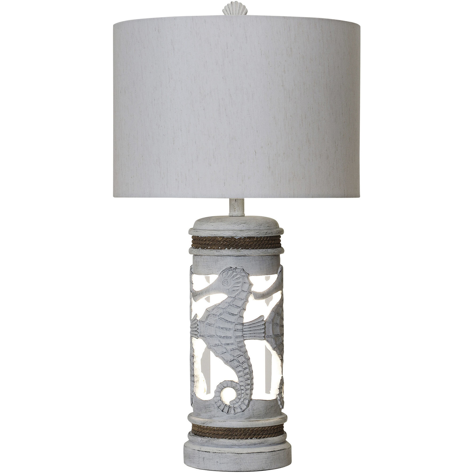 Cameron 30 inch 100.00 watt Aged White and Brown Table Lamp Portable Light