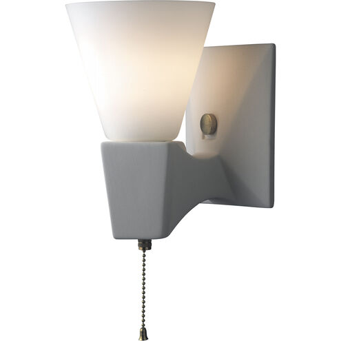 Euro Classics Geo Rectangular 1 Light 6 inch Brushed Nickel with Bisque Single Arm Wall Sconce Wall Light