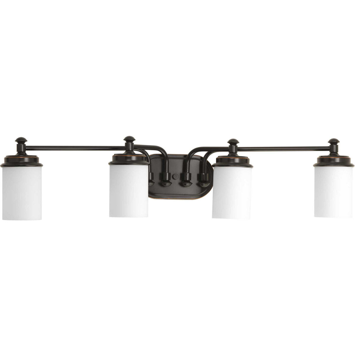 Glide 4 Light 34 inch Rubbed Bronze Bath Vanity Wall Light, Design Series