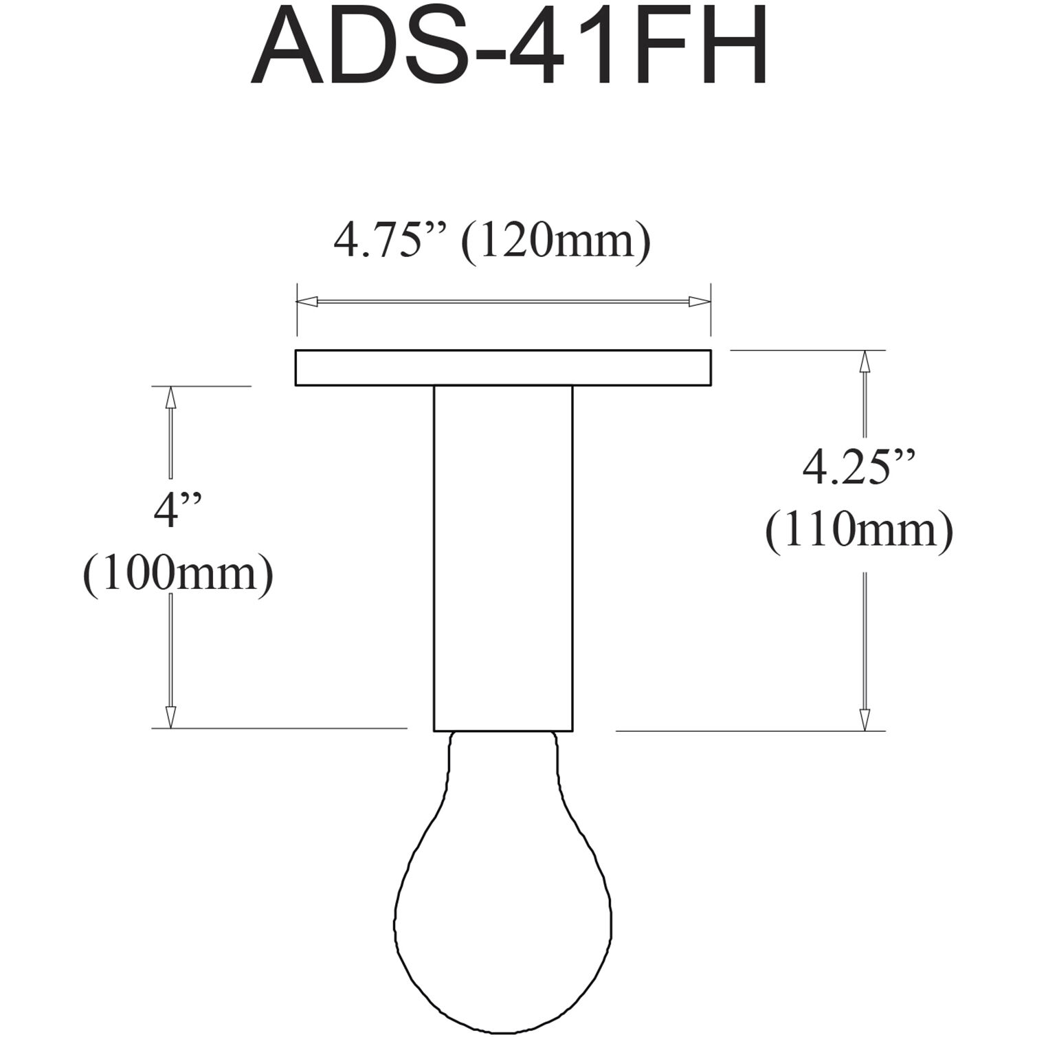 Adams 1 Light 4.75 inch Matte Black Flush Mount Ceiling Light