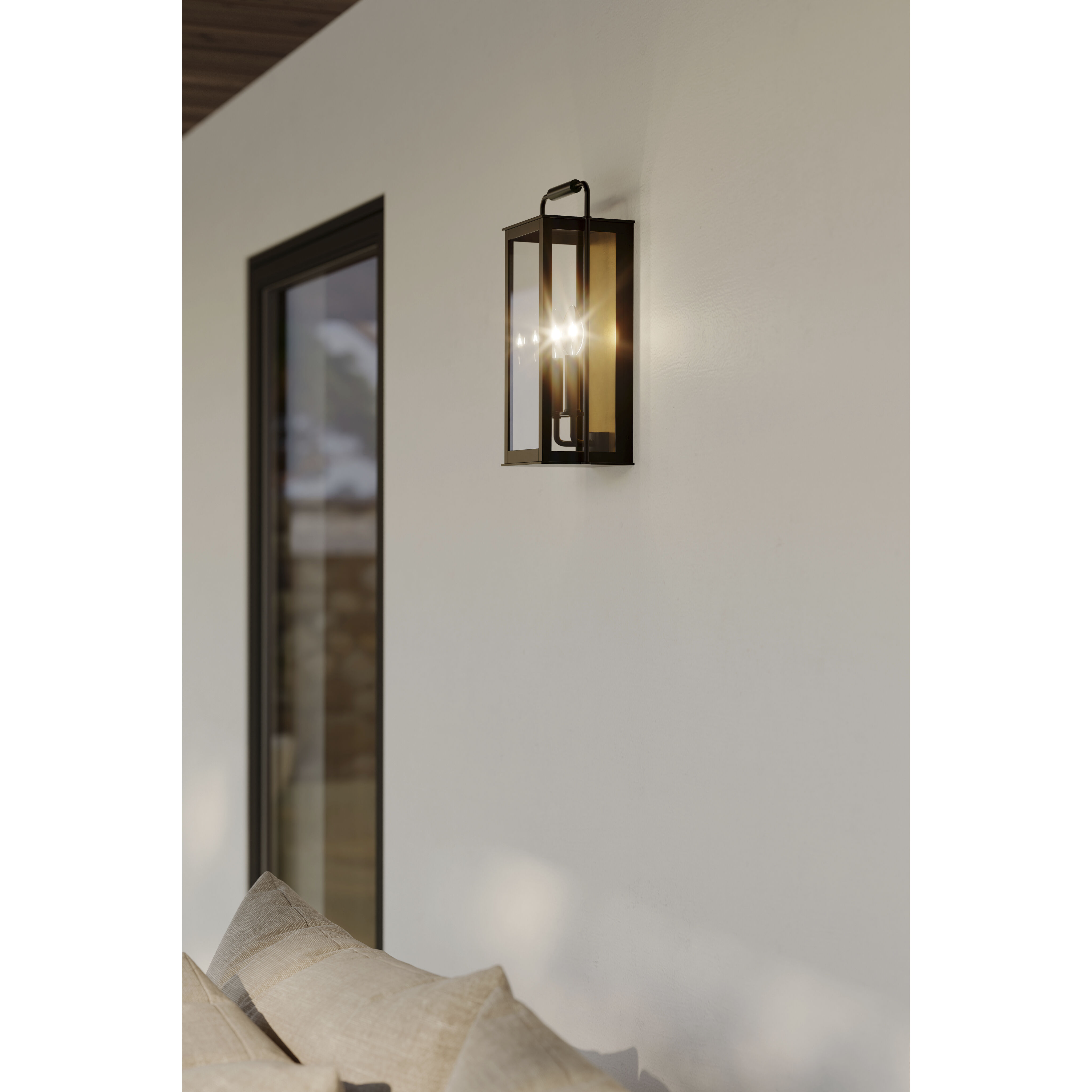 Aberdeen 2 Light 16.5 inch Sand Coal Black and Legacy Brass Outdoor Wall Sconce