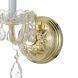 Traditional Crystal Sconce Wall Light in Clear Spectra, Polished Brass