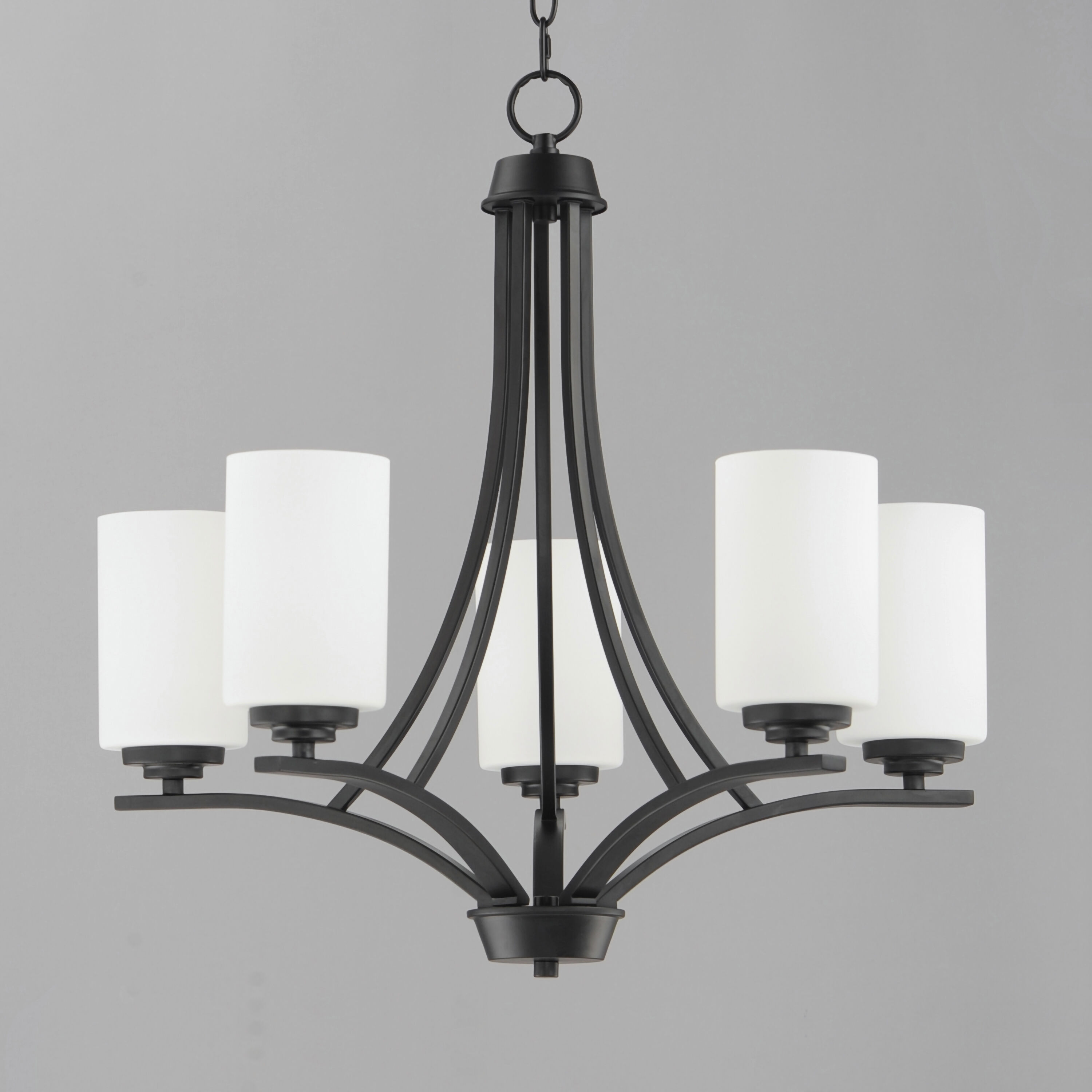 Deven 5 Light 24 inch Black Single-Tier Chandelier Ceiling Light