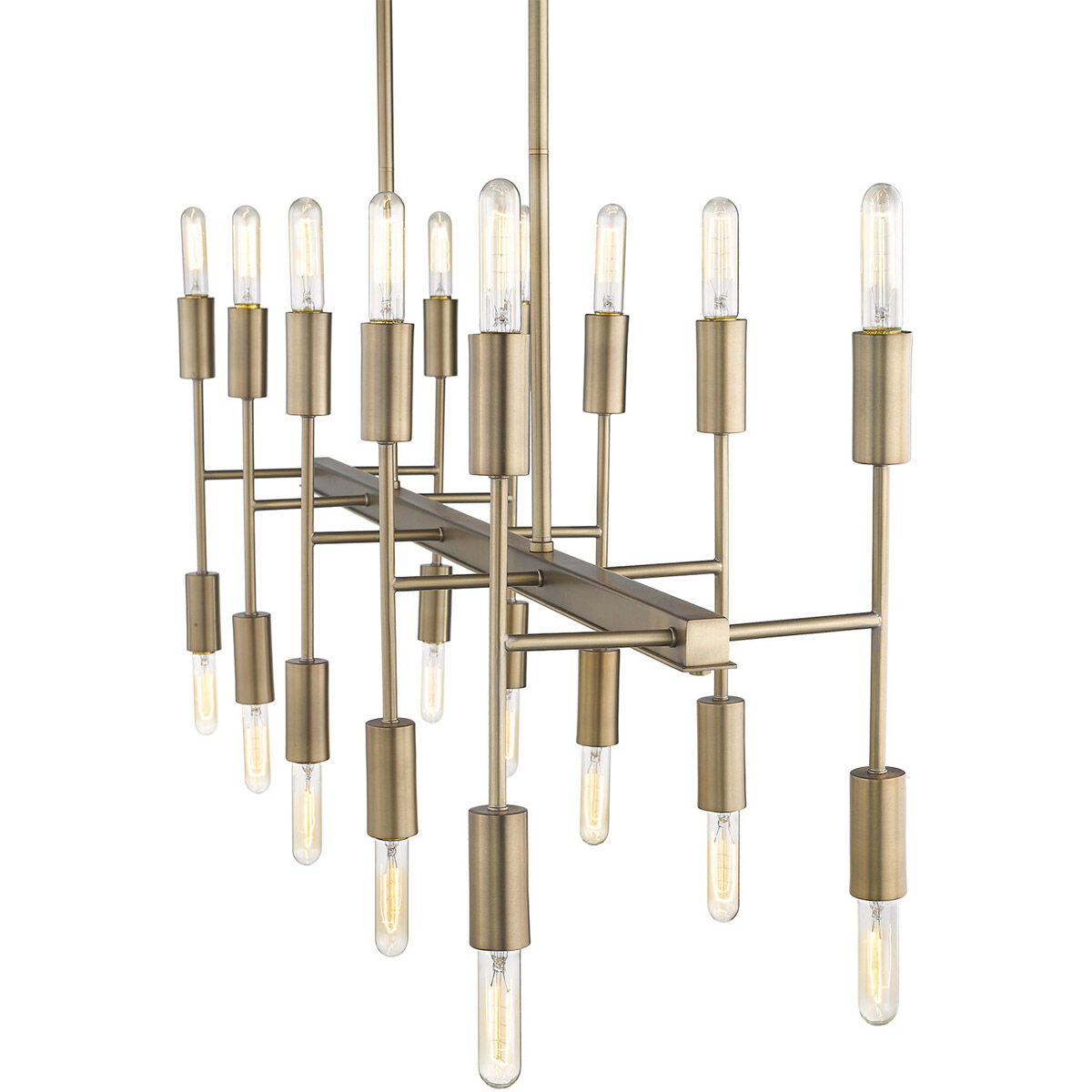 Perret 20 Light 46 inch Aged Brass Island Pendant Ceiling Light