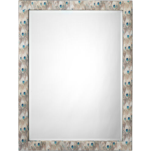 Plume 33 X 25 inch White Peacock Lacquer Wall Mirror