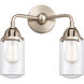Nouveau 2 Dover LED 13 inch Brushed Satin Nickel Bath Vanity Light Wall Light in Clear Glass