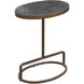 Jessenia 23 X 18 inch Polished Bluestone and Antiqued Brushed Gold Accent Table