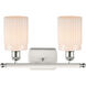 Ballston Hadley 2 Light 16 inch White and Polished Chrome Bath Vanity Light Wall Light in Matte White Glass, Ballston