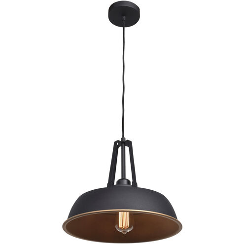 Nostalgia 1 Light 14 inch Matte Black Pendant Ceiling Light