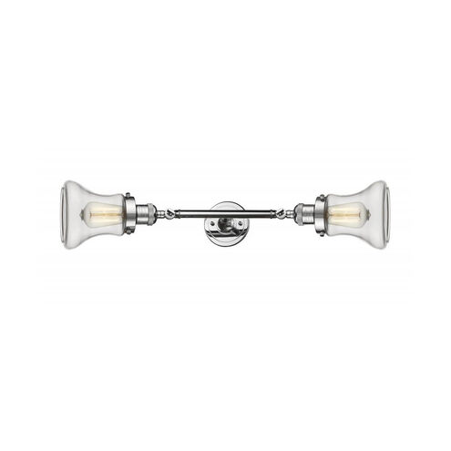 Franklin Restoration Bellmont 2 Light 6 inch Polished Chrome Bath Vanity Light Wall Light in Clear Glass, Franklin Restoration