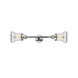 Franklin Restoration Bellmont 2 Light 6 inch Polished Chrome Bath Vanity Light Wall Light in Clear Glass, Franklin Restoration