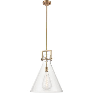 Newton Cone 1 Light 16 inch Brushed Brass Pendant Ceiling Light