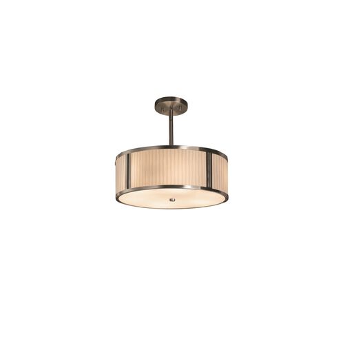 Porcelina 2 Light 14 inch Drum Pendant Ceiling Light in Matte Black, Waves, Incandescent