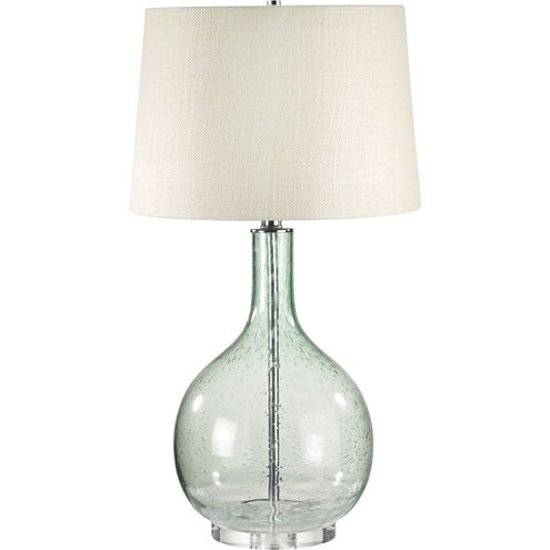 Glass 28 inch 100 watt Green with Clear Table Lamp Portable Light in Incandescent