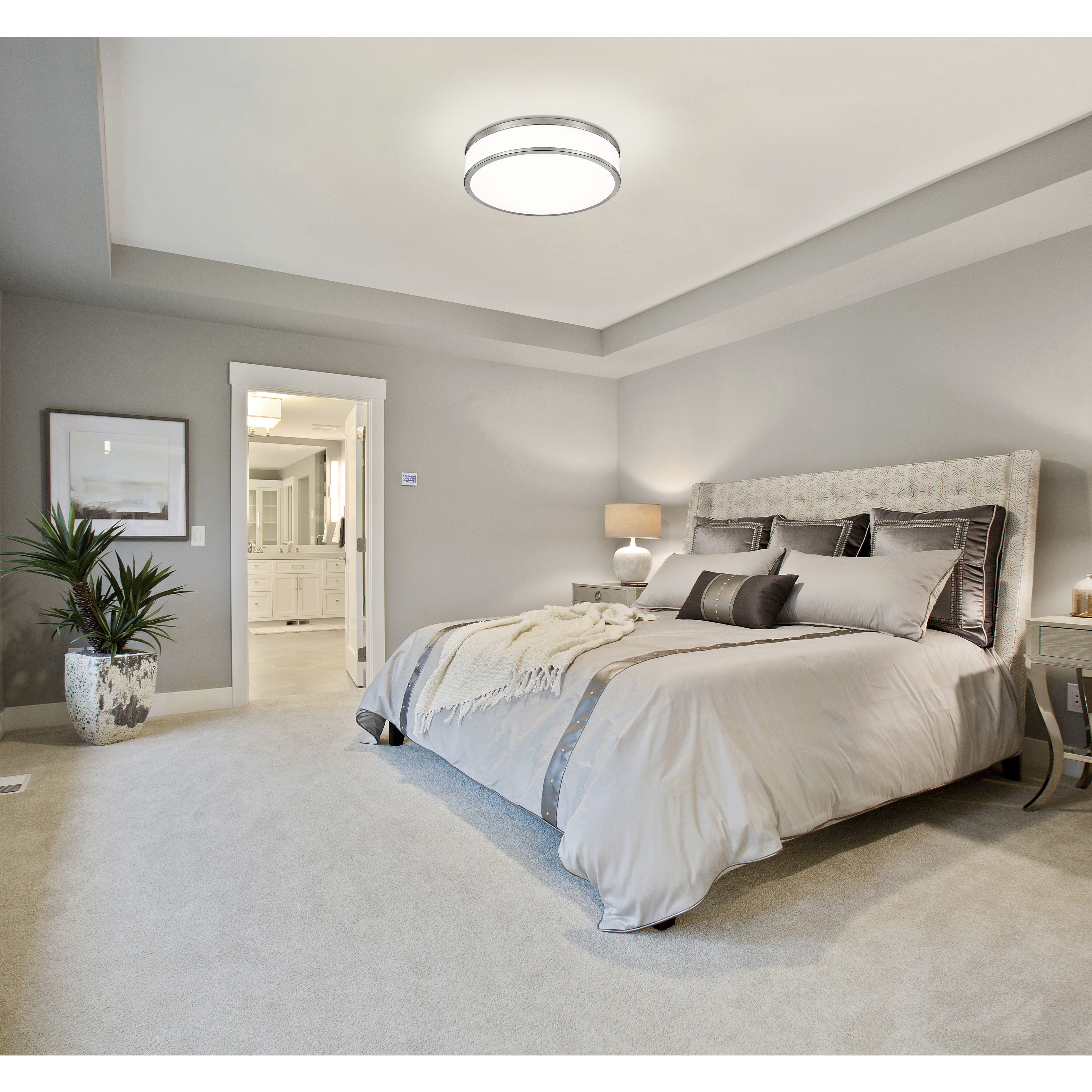 Ballord LED 16 inch Brushed Nickel Flush Mount Ceiling Light