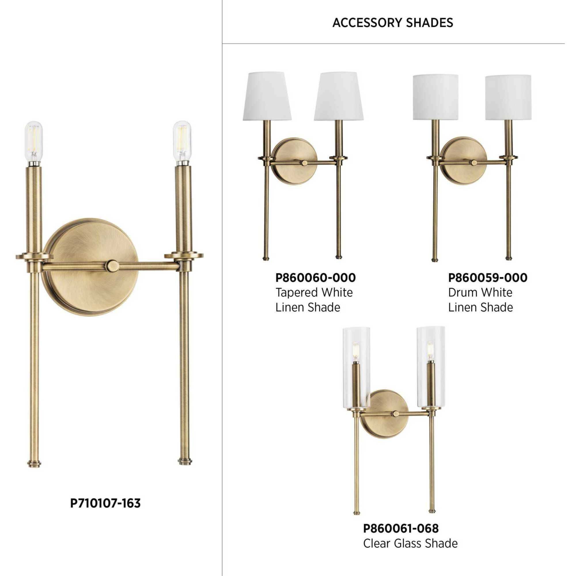 Elara 2 Light 4 inch Vintage Brass Wall Bracket Wall Light