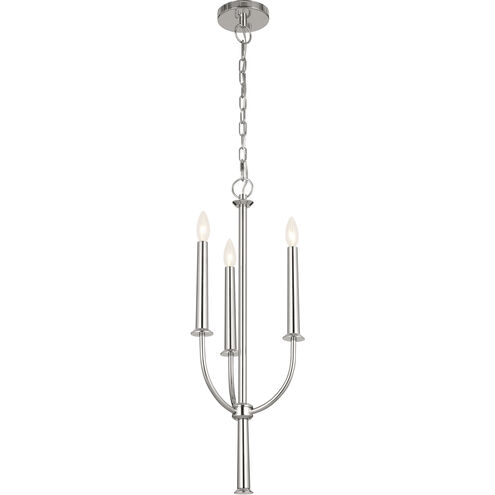 Florence 3 Light 11.25 inch Polished Nickel Chandelier Ceiling Light